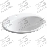 KOHLER Bathroom Sink: White, Cast Iron, 19 1/4 in Overall Lg, 16 1/4 in Overall Wd, 1 Faucet Holes (MPN K-2905-1-0). Key specifications — Brand: KOHLER; Color: White; Sink Material: Cast Iron.