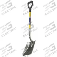 ABILITY ONE Square Point Shovel: Square Point, Steel, #2 Blade Size, 9 1/2 in Blade Wd, 14 ga Gauge (MPN 5120-01-611-8056). Key specifications — attr979006: Steel; attr979016: Scoop Shovel; attr987921: #2; attr979009: ABILITY ONE; attr979010: Yellow.