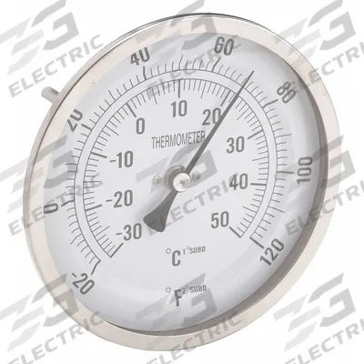 APPROVED VENDOR Dial Thermometer: -20°F to 120°F /-30°C to 50°C, ±1% Accuracy - Back-Mount Fixed-Angle Thread-Mount Dial Thermometers