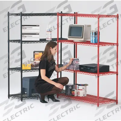 APPROVED VENDOR Wire Shelving Unit: 72 in x 18 in x 68 in, Dry/Wet, Split Sleeve, 4 Shelves - Mobile Wire Shelving for Wet & Dry Use
