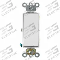 LEVITON Wall Switch: Rocker Switch, 3-Way, Maintained, White, 120/277V AC, 15 A (MPN 5693-2W). Key specifications — Illuminated: No; Voltage Rating: 120/277V AC.