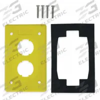 HUBBELL PREMISE WIRING Wall Plate: Yellow, 1 Gang, 2 Port, Flat Module, Plastic (MPN HI124PY). Key specifications — Brand: HUBBELL PREMISE WIRING; Material: Plastic; Color: Yellow; Module Style: Flat.