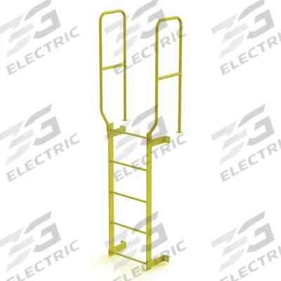 TRI-ARC Ladder,Walk-Thru Fixed,Steel,5-Rung: 8 ft Overall Ht, 28 in Overall Wd - Fixed Ladders