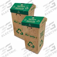 KLEVER Blade Disposal Unit: Safety Cutter Recycling Container, (600) Safety Cutters, Corrugate (MPN A48003-0). Key specifications — attr307480: Brown; attr307478: Corrugate; attr307477: (600) Safety Cutters; attr307479: Floor Stand; attr307476: Safety Cutter Recycling Container; attr324880: KLEVER.
