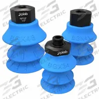 PIAB Vacuum Pad: Multi-Bellows, w/o Adapter, 34 mm Pad Dia, Food Grade Silicone Rubber, Blue, 50A (MPN S.BGX34SF50.XXX.00). Key specifications — attr1019136: S.BGX34SF50.XXX.00; attr1019138: PIAB; attr1019139: 50A.