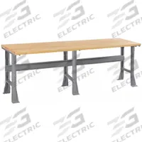 TENNSCO Workbench: Fixed Ht, Laminated Hardwood Butcher Block, 96 in x 36 in, Gray (MPN WB-1-3696W). Key specifications — Brand: TENNSCO.