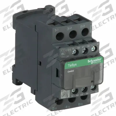 SCHNEIDER Magnetic Contactor: Non-Reversing, 3 Poles, 3NO Contacts, 25 A - Non-Reversing IEC Contactors