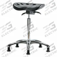 Tractor Stool: Polyurethane, Ht Range 23 in to 33 1/2 in, 17 in Seat Wd, 14 in Seat Dp, 5 Glides (MPN PTHBST-CR-NF-RG-BLK). Key specifications — Brand: APPROVED VENDOR; Foot Support: No; Base Material: Aluminum; ESD-Safe: Not ESD Safe; Number of Casters: 0.
