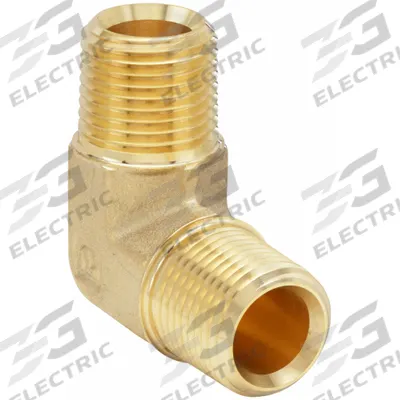 PARKER Metal Pipe Elbow: 90° Elbow, Brass, 1/8 in x 1/8 in - Threaded Extreme-Pressure Hydraulic Pipe Fittings