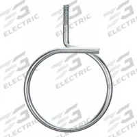 B-LINE BY EATON Bridle Ring: Steel, Zinc Plated, 1 1/4 in Trade Size / Wire Range (MPN BR-20-4T). Key specifications — Manufacturer Part Number: BR-20-4T; Compatible Conduit Trade Size: 1-1/4 in; Thread Size: 1/4"-20; Material: Steel; Finish: Zinc Plated; Color: Gray; For Use With: Low Voltage Cable; Overall Width: 2 in.