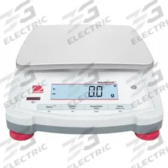 OHAUS Industrial Bench Scale: 5 3/4 in x 5 3/4 in, Not IP Rated, Integrated, Navigator (MPN 30456414). Key specifications — attr1341383: USB; attr1341384: 0.1 g; attr1341400: OHAUS; attr1383935: Stainless Steel.