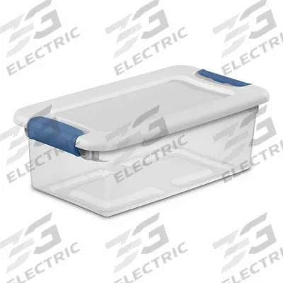STERILITE Storage Tote: 1.5 gal, 14 1/8 in x 7 5/8 in x 4 7/8 in, Clear Body, White Lid - Clearview Totes with Latch-On Lids