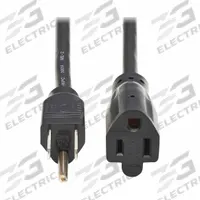 EATON TRIPP LITE Power Cord: 10 ft Lg, 3/16, 5-15P Plug, 5-15R Receptacle, SJT, PVC, 13 A Current (MPN P022-010-13A). Key specifications — Brand: EATON TRIPP LITE; Jacket Material: PVC.