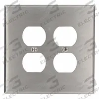 LEVITON Wall Plate: 2 Gang, Jumbo Size (MPN 84116). Key specifications — Brand: LEVITON; Material: Stainless Steel.