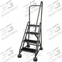 COTTERMAN Rolling Ladder: 3 ft Platform Ht, Partially Assembled, Steel, Wt-Actuated Auto-Lock (MPN ST-423 A2 C1 P5). Key specifications — Includes Handrails: Handrails Included; Material: Steel; Brand: COTTERMAN; Color: Gray.