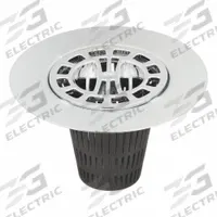 DANCO Cover: Plastic/Stainless Steel, Chrome, 4 1/4 in Overall Dia, 2 1/2 in Overall Ht, Flanged (MPN 9D00010529). Key specifications — Color: Silver; Includes: Extra Basket; Connection Type: Flanged; Material: Stainless Steel.