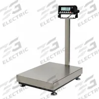 MEASURETEK Shipping Scale: 60 lb Wt Capacity - Imperial, 14 5/8 in Weighing Surface Dp, g/lb, LCD (MPN 12R963). Key specifications — Readability: 5 g/0.01 lb; Connection Ports: RS-232; Weighing Surface Material: Stainless Steel.
