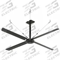 HUNTER INDUSTRIAL Ceiling Fan: 55,119 cfm Airflow, 10 ft Blade Dia, Variable Speeds, 240V AC, Silver (MPN E10-21P-IP-LG). Key specifications — Voltage: 240V AC; Light Kit: No; Series: ECO; Number of Speeds: Variable; Phase: Single; Current: 6.5 A; Brand: HUNTER INDUSTRIAL.