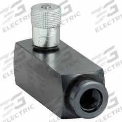 PARKER Hydraulic Flow Control Valve: 6 gpm Max Flow Rate, #8 SAE O-Ring Boss, #8 SAE O-Ring Boss (MPN PCM820S). Key specifications — attr1018158: Pressure; attr1018114: Rotary Knob; attr1018116: Steel; attr1018117: PARKER.