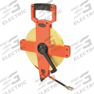 KESON Long Tape Measure: Manual, OTR10M200, Metric/SAE/Engineers Scale, 200 ft / 60 m - Open-Reel Long Tape Measures