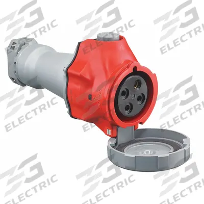 HUBBELL Pin and Sleeve Connector: Red, 480V AC, Three Phase, 60 A, 3 Pole, 4 Wire - Washdown-Rated Connectors