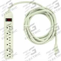 APPROVED VENDOR Outlet Strip: 6 Outlets, 15 ft Cord Lg, 250 J Rated Energy, 15 A Current, Beige (MPN 52NY42). Key specifications — Brand: APPROVED VENDOR; Mounting Style: Keyhole.