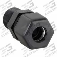PARKER Compression Fitting Adapter: 1/4 in OD x 1/4 in Pipe Size, Compression x MNPTF, Polypropylene (MPN P4MC4). Key specifications — Standards: FDA Approved; Brand: PARKER.