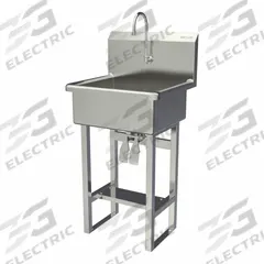 SANI-LAV Wash Station: 46 1/2 in Overall Ht, 20 in Bowl Lg, 9 in Bowl Dp, 2 gpm Flow Rate, 16 ga (MPN 524FK2). Key specifications — Includes Side Splash: Side Splash Not Included; Brand: SANI-LAV.