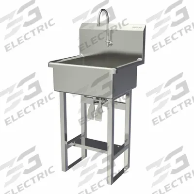 SANI-LAV Wash Station: 46 1/2 in Overall Ht, 20 in Bowl Lg, 9 in Bowl Dp, 2 gpm Flow Rate - One-Station Freestanding Hand Sinks with Faucets