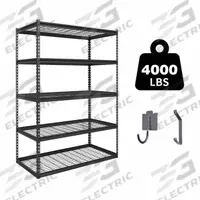 APPROVED VENDOR General Purpose Boltless Metal Shelving: Standalone, Heavy Duty, 48 in x 24 in, Open (MPN B-ATLAS482472-5H1000). Key specifications — attr54754: Powder Coated; attr59549: 4000 lb; attr17396: Steel; attr17398: Hammertone Finish; attr17401: Standard; attr35179: APPROVED VENDOR; attr54753: Heavy Duty; attr59360: Open.