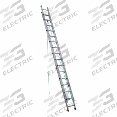 WERNER Extension Ladder: 32 ft Ladder Size, Aluminum, 225 lb Load Capacity, 54 lb Wt - Lightweight Aluminum Extension Ladders