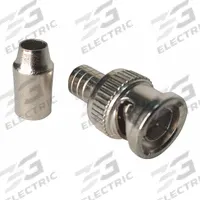 VITEK Coaxial Crimp Connector: Male, Connector, Silver, Crimp-On, RG-59, Plenum, BNC, 100 PK (MPN VT-BNC-CRMP-PLM100). Key specifications — attr930438: Connector; attr930422: VITEK; attr930423: Silver; attr930429: Chrome Plated; attr930430: Male; attr976216: Plenum.