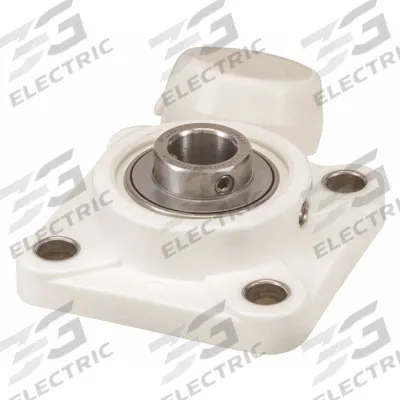 NTN 4 Bolt Flange Bearing: Radial Ball, 3/4 in Bore, Polymer, Set Screws - Food-Grade Flange-Mount Ball Bearings