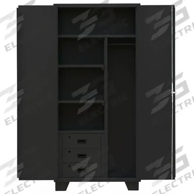 JAMCO Storage Cabinet: 36 in x 24 in x 78 in, 3 Shelves, 3 Drawers - Industrial Combination Cabinets with Drawers