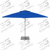 CALIFORNIA UMBRELLA Outdoor Umbrella: Blue, Aluminum/Steel, Hand Crank, 125 3/16 in Overall Dia (MPN SOLA118001-6001). Key specifications — Brand: CALIFORNIA UMBRELLA; Canopy Color: Blue; Includes Base: Yes; Includes Lights: No; Opening Mechanism: Hand Crank; Pole Material: Steel.