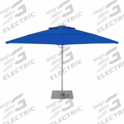 CALIFORNIA UMBRELLA Outdoor Umbrella: Blue, Aluminum/Steel, Hand Crank - Round Umbrellas