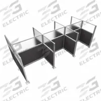VERSARE Cubicle Kit: 72 in Overall Ht, 48 in_72 in Overall Wd, 9 Panels, Charcoal Gray (MPN HPEK-6P4-S-DGY-FR). Key specifications — Panel Color: Charcoal Gray; Brand: VERSARE; Panel Material: Fabric; Window Style: Frosted.