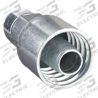 PARKER Hydraulic Crimp Fitting: Steel x Steel, Straight, -12 For Hose Dash Size, Male x Genderless (MPN 11343-12-12). Key specifications — Fitting Gender: Male x Genderless; Fitting Connection Type: NPTF x Crimp; Thread Size: 3/4"-14; For Hose Dash Size: -12; Brand: PARKER.