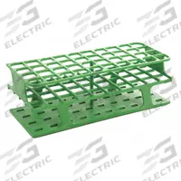 Tube Rack: 3 3/8 in Overall Wd, 10 in Overall Ht, 4 in Overall Lg, POM, Green, (40) Wells, Benchtop (MPN HS27513C). Key specifications — Material: POM; Mounting Location: Benchtop; Color: Green; Product Type: Test Tube Rack; Total Holding Capacity: (40) Wells; Brand: HEATHROW SCIENTIFIC.