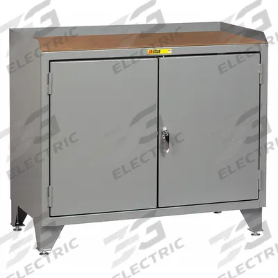 LITTLE GIANT Cabinet Workbench: Hardboard, 48 in x 24 in, 2,000 lb Overall Load Capacity - Cabinet Benches with Shelves