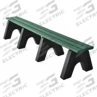 ULTRASITE Outdoor Bench: Sport, 96 in Overall Lg, 18 in Overall Ht, Green, Black, Plank Surface (MPN PB 8GRESPOE). Key specifications — Manufacturer Part Number: PB 8GRESPOE; Brand: ULTRASITE; Frame Color: Black; Product Type: Outdoor Bench; Seat Color: Green; Series: Sport.