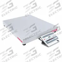 OHAUS Industrial Bench Scale: 24 in x 24 in, IP67/IP68, Front-Mounted, 500 lb Wt Capacity - Imperial (MPN D52XW250RQV5). Key specifications — attr1341383: Analog Output; attr1341384: 0.02 lb/10 g; attr1341400: OHAUS; attr1383935: Stainless Steel.