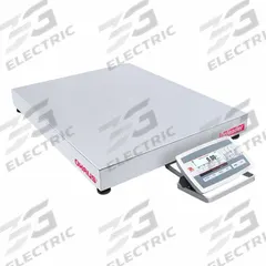 OHAUS Industrial Bench Scale: 24 in x 24 in, IP67/IP68, Front-Mounted, 500 lb Wt Capacity - Imperial (MPN D52XW250RQV5). Key specifications — attr1341383: Analog Output; attr1341384: 0.02 lb/10 g; attr1341400: OHAUS; attr1383935: Stainless Steel.