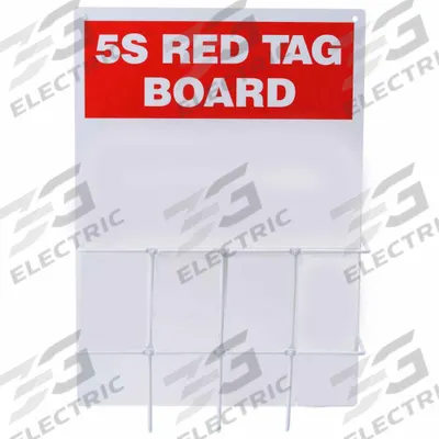 BRADY Information Center: Information Center, Red/White, Red, Acrylic, 1 Binder Holders - 5S Red Tag Stations