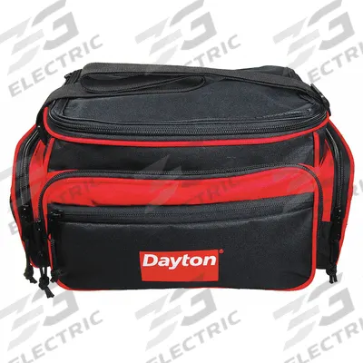 Dayton Tool Bag: 12 1/2 in W x 8 in D x 7 in H, Black, Canvas, 5 Pockets, 1 Inside Pockets - Canvas Wide-Mouth Tool Bags