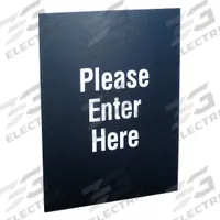 VISIONTRON Acrylic Sign: Black, Please Enter Here (Double Sided) Message, 11 in Overall Lg (MPN PS811-01BK). Key specifications — Brand: VISIONTRON; Color: Black; Message: Please Enter Here (Double Sided); For Use With: Post Sign Frames; Material: Acrylic.
