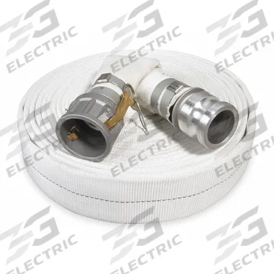 APPROVED VENDOR Water Discharge Hose: 2 in Hose Inside Dia., 50 ft Hose Lg, 125 psi, White - SBR/Natural Rubber Water Discharge Hose Assemblies with Polyester Jacket Reinforcement