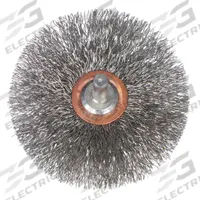 WEILER Wire Wheel Brush: Crimped Stainless Steel, 2" Dia x 3/8" Wd, 1/4" Shank, 0.012" Fill (MPN 96144). Key specifications — Brand: WEILER.