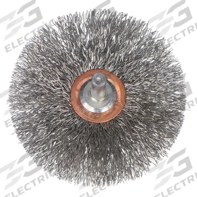 WEILER Wire Wheel Brush: Crimped Stainless Steel, 2" Dia x 3/8" Wd, 1/4" Shank - Light-Cleaning Brushes for Stainless Steel