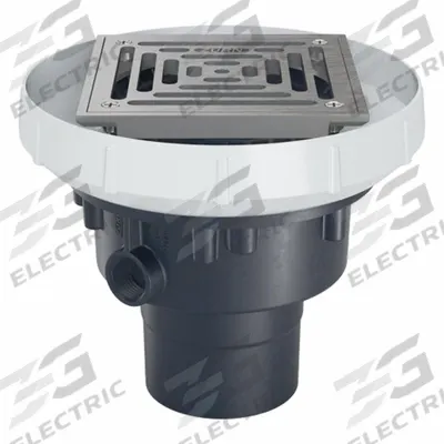 ZURN Floor Drain: 5 in Overall Dia, 6 in Grate Size, 4 in Nominal Pipe Size - Height Adjustable Floor Drains